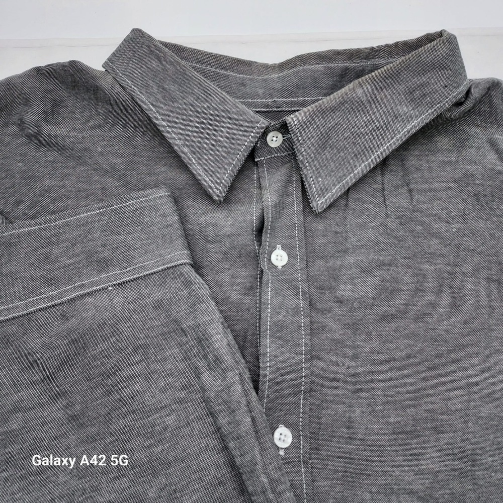 Winston Mens 6XLT Grey Cotton Long Sleeve Button Down Shirt Big & Tall